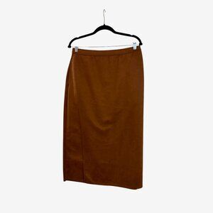 Halara High Waisted Bodycon Suede Midi Casual Skirt. Brown. Size Large. NWT